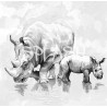 Cuadro Etnico Rinocerontes en grises