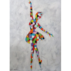 Cuadro de bailarina abstracto y colores