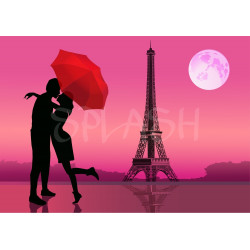 Cuadro romántico París Torre Eiffel con pareja