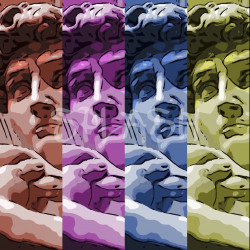 Cuadro multicolor del David estilo pop art