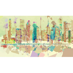 Cuadro de skyline de ciudad impreso