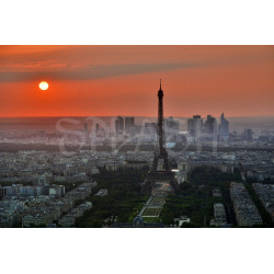 Cuadro Atardecer en Paris y Torre Eiffel