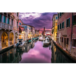 Cuadro de canal de Venecia al atardecer