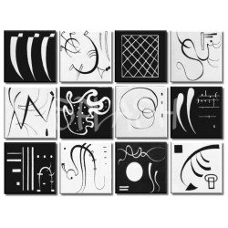 Cuadro grafismo Kandinsky blanco y negro