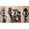 Cuadro tríptico mujeres africanas coloridas