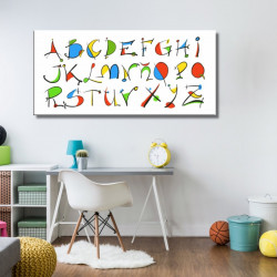 Cuadro letras abecedario colores para dormitorio