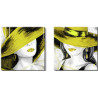 Cuadro Damas con sombrero amarillo mostaza