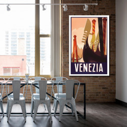 Cartel vintage de Venecia colores cálidos
