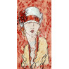 Cuadro mujer con sombrero vintage