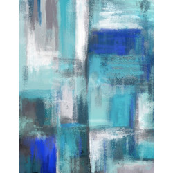 Cuadro abstracto azules marinos Mediterráneo
