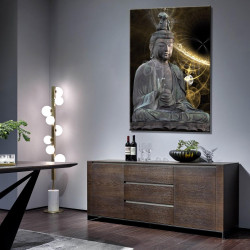 Cuadro de Buda sentado abstracto impreso para salón cuarto de estar